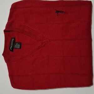 Men's Medium V-Neck Dark Red Sweater Vest